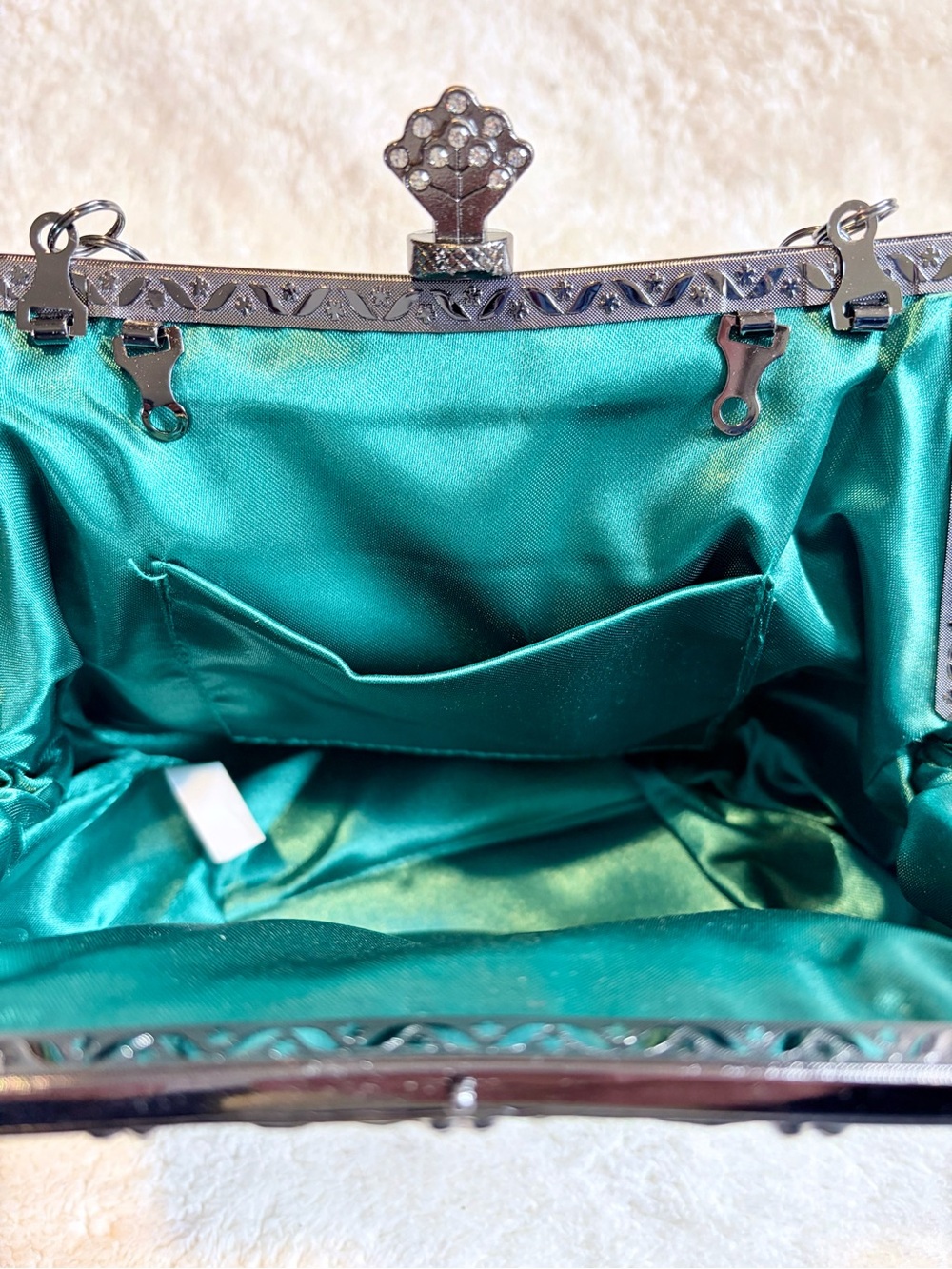 Handbag - Embellished Green Beaded for Evening or for Fun - also a shoulder bag! - Picture 8 of 16
